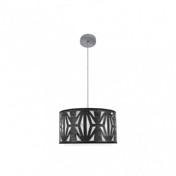 Distribuidor - Lâmpadas Diversas | Colgantes Moderno | COLGANTE KATERINA 1XE27 CROMO/MADERA NEGRA REGX40X40 CM Ref: 177994009